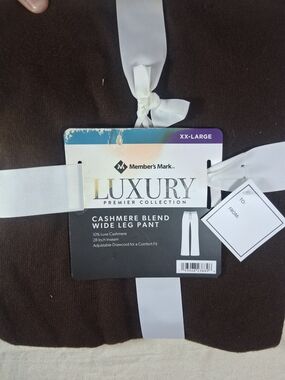 Member's Mark Luxury Cashmere Blend Wide Leg Pant - Dark Brown